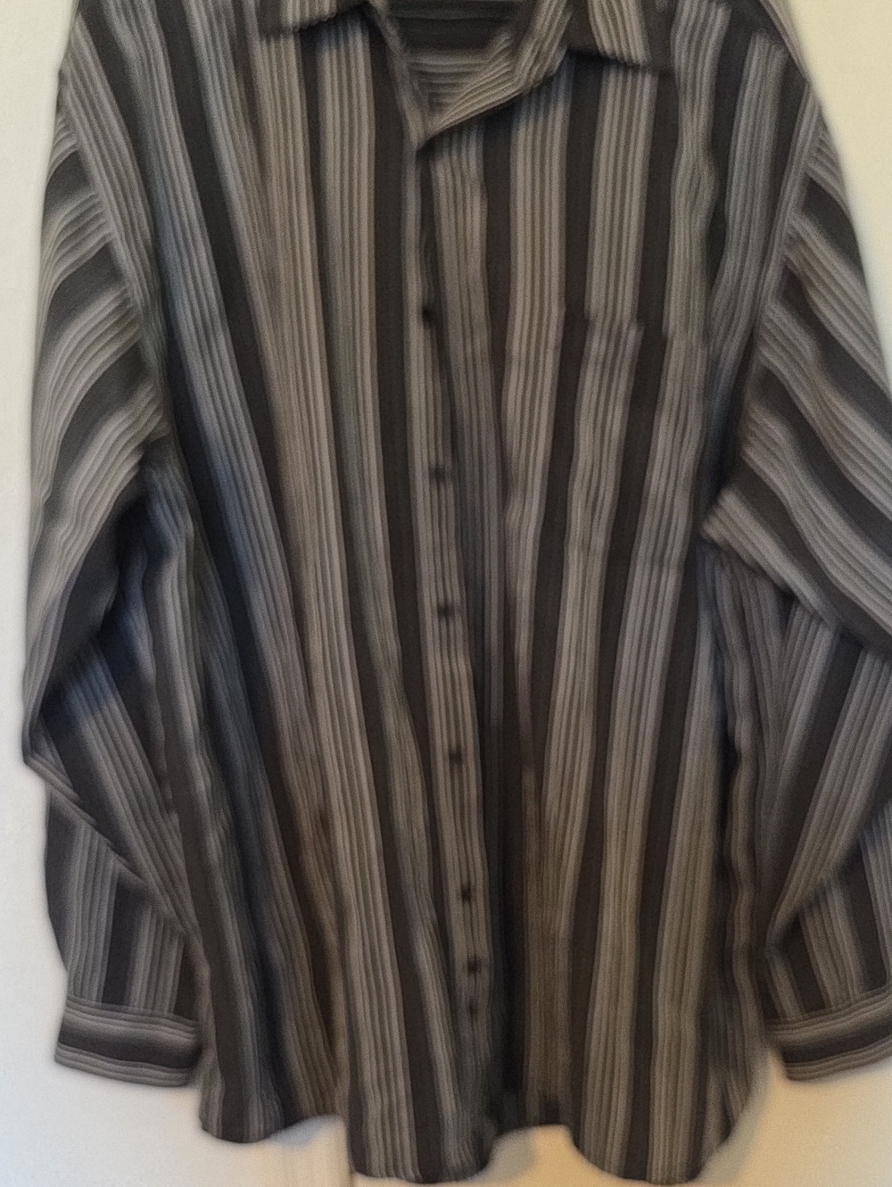 George Men's Striped Button Down Shirt Black & White XL Like New